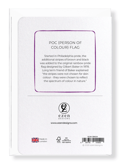 Ezen Designs - POC (Person of colour) flag - Greeting Card - Back