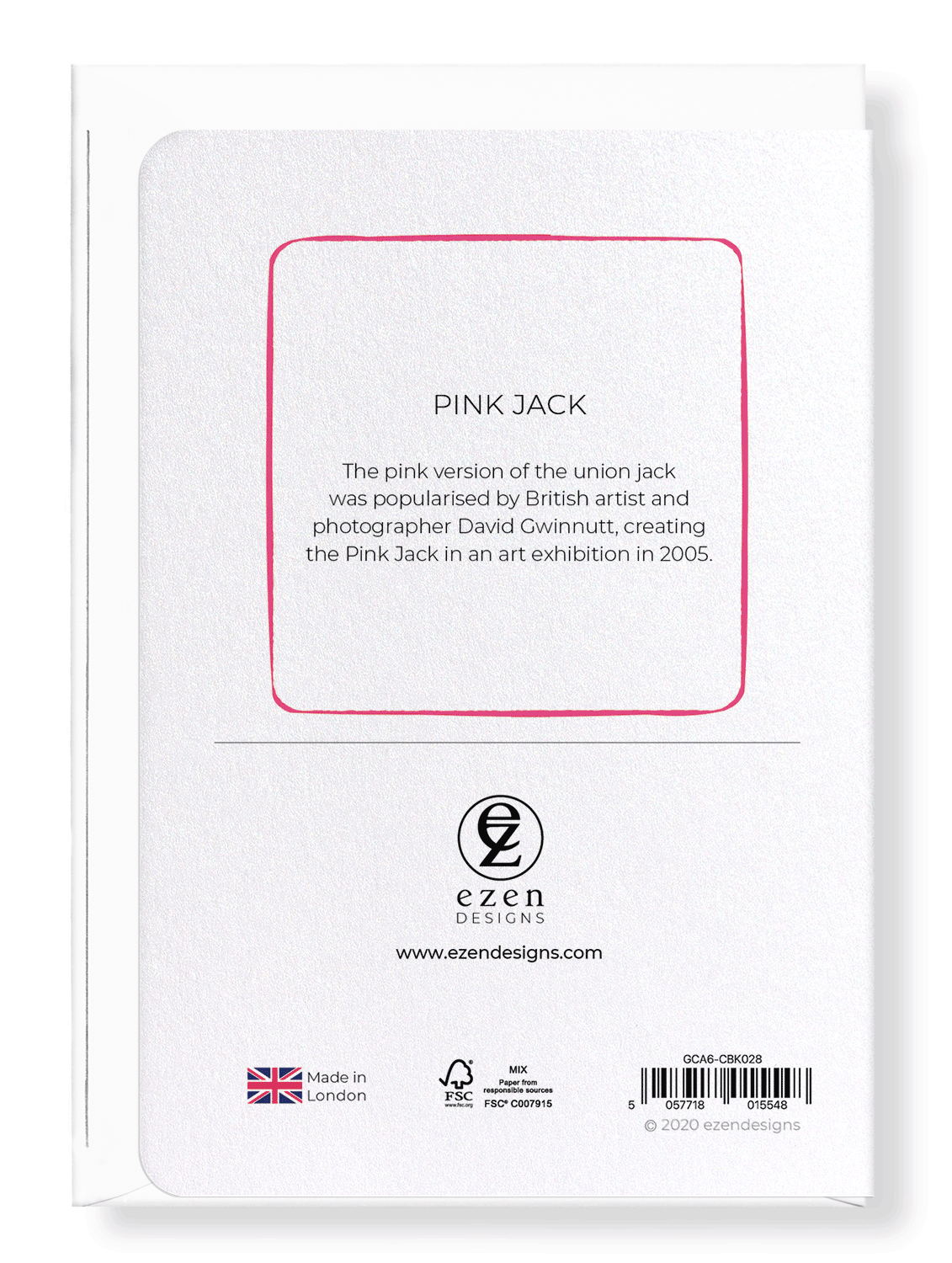 Ezen Designs - Pink jack - Greeting Card - Back