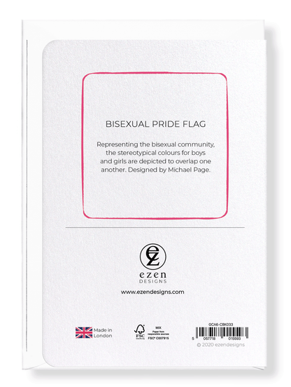 Ezen Designs - Bisexual pride flag - Greeting Card - Back
