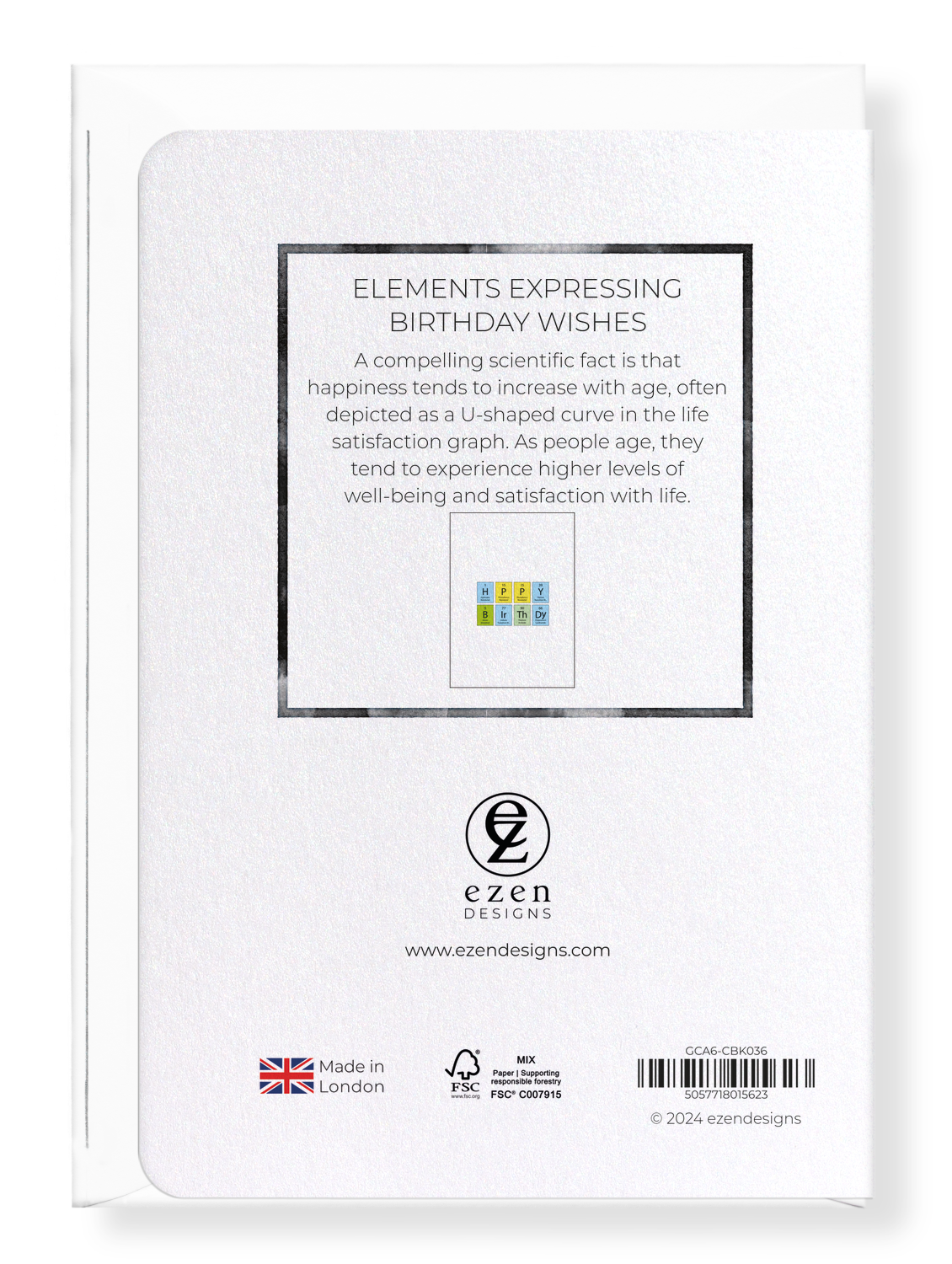 Ezen Designs - Elements Expressing Birthday Wishes - Greeting Card - Back