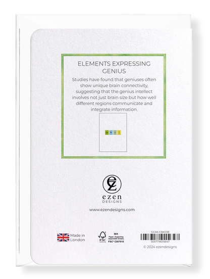 Ezen Designs - ELEMENTS EXPRESSING GENIUS - Greeting Card - Back