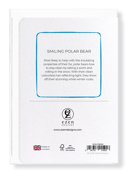 Ezen Designs - Smiling polar bear - Greeting Card - Back