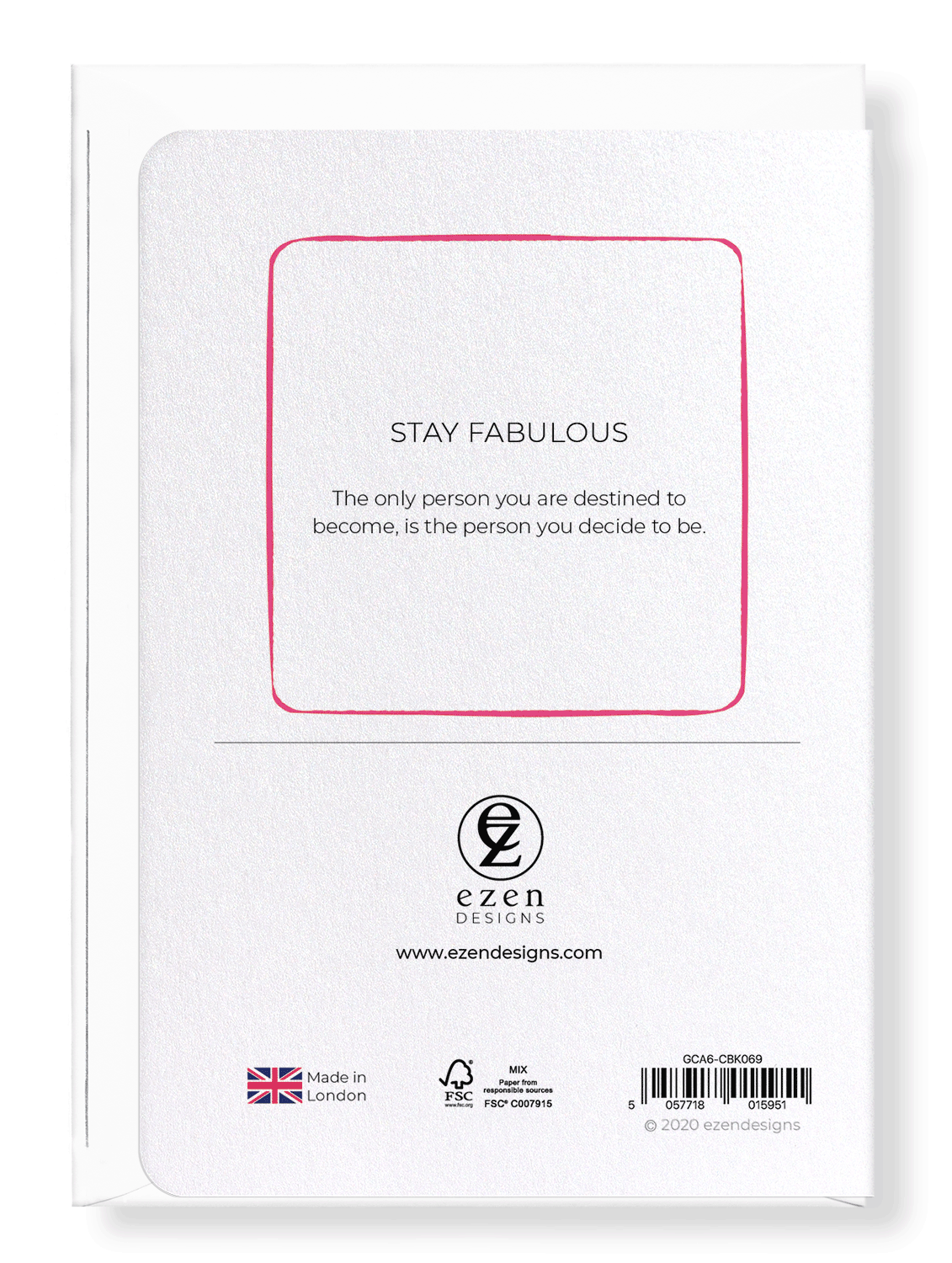 Ezen Designs - Stay fabulous - Greeting Card - Back
