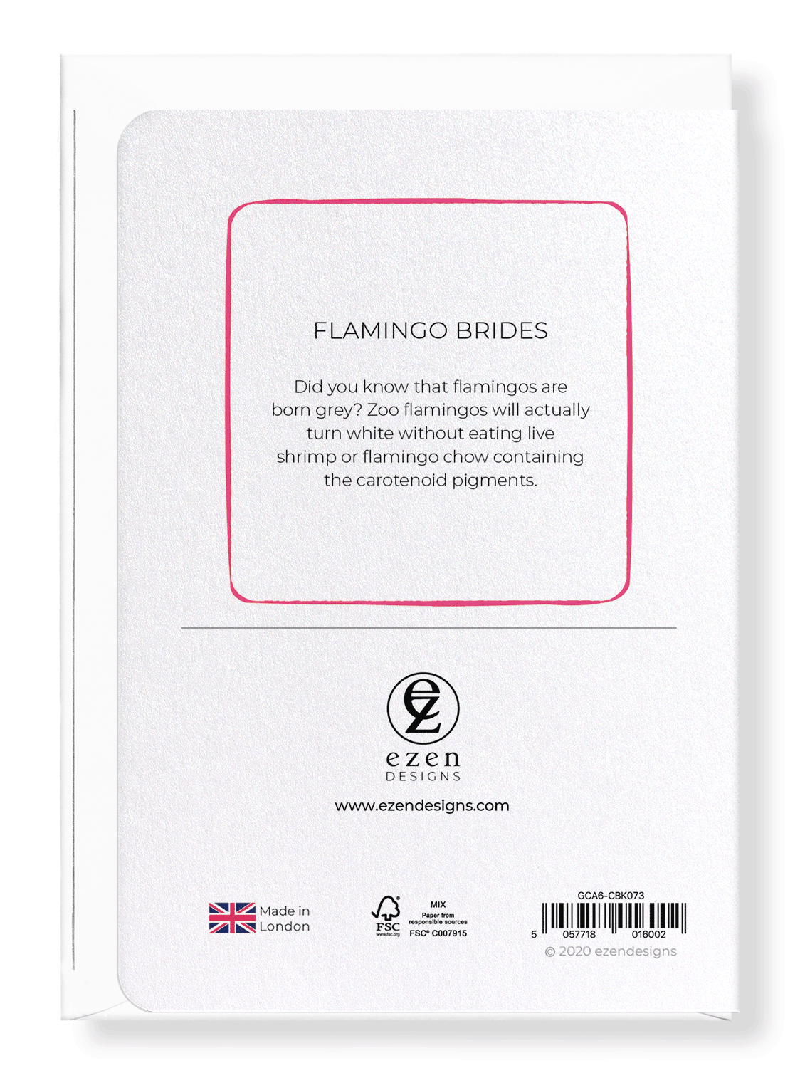 Ezen Designs - Flamingo brides - Greeting Card - Back