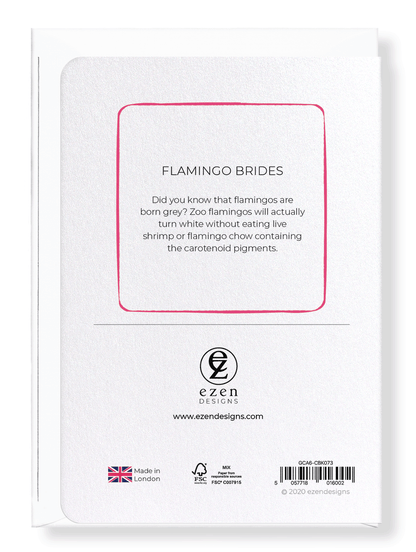 Ezen Designs - Flamingo brides - Greeting Card - Back