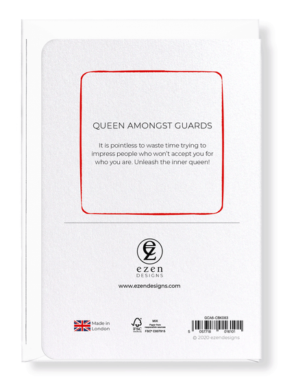 Ezen Designs - Queen amongst guards - Greeting Card - Back