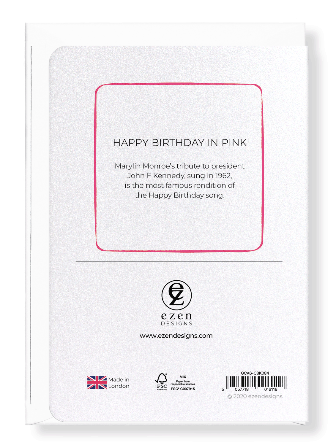 Ezen Designs - Happy birthday in pink - Greeting Card - Back