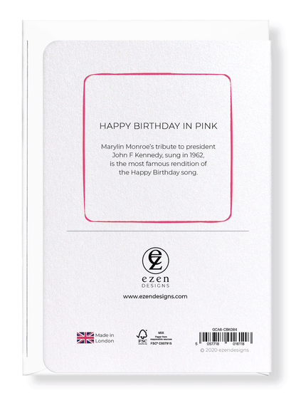 Ezen Designs - Happy birthday in pink - Greeting Card - Back