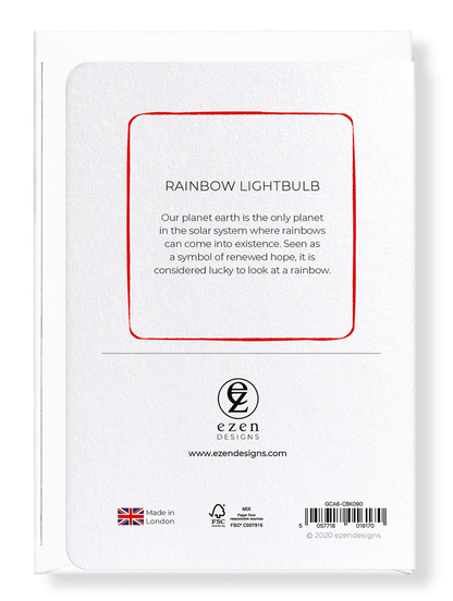 Ezen Designs - Rainbow lightbulb - Greeting Card - Back