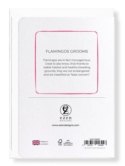 Ezen Designs - Flamingos grooms - Greeting Card - Back