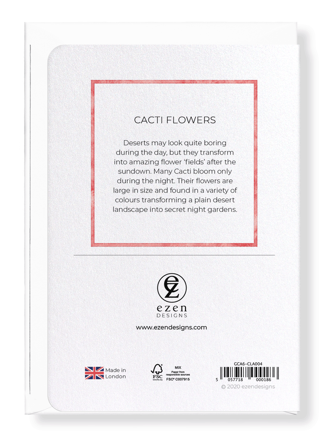 Ezen Designs - Cacti flowers - Greeting Card - Back