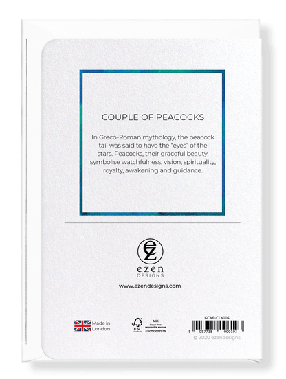 Ezen Designs - Couple of peacocks - Greeting Card - Back