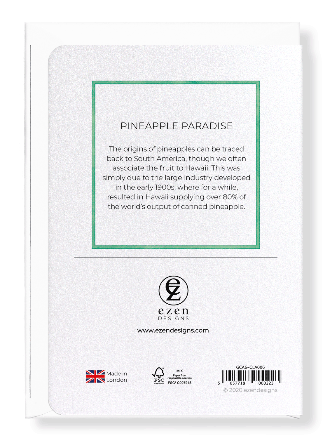 Ezen Designs - Pineapple paradise - Greeting Card - Back