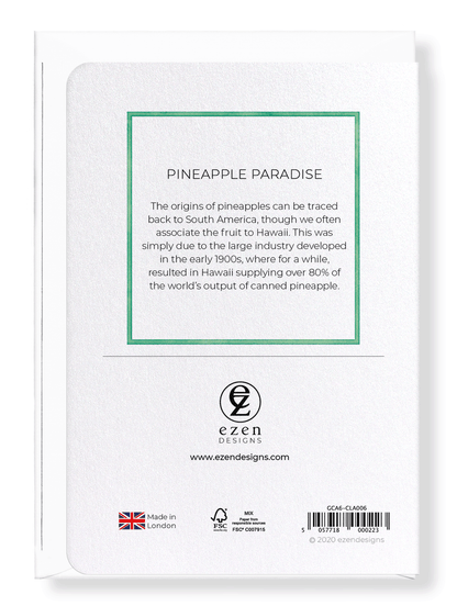 Ezen Designs - Pineapple paradise - Greeting Card - Back