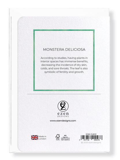 Ezen Designs - Monstera deliciosa - Greeting Card - Back