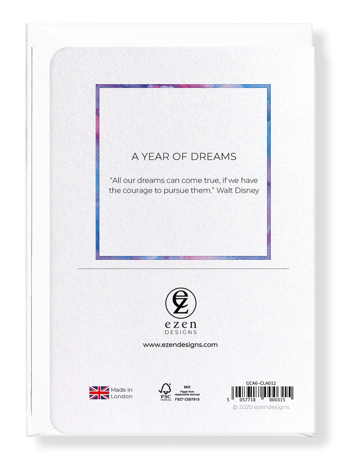 Ezen Designs - A year of dreams - Greeting Card - Back