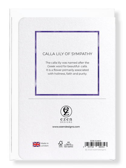 Ezen Designs - Calla lily of sympathy - Greeting Card - Back