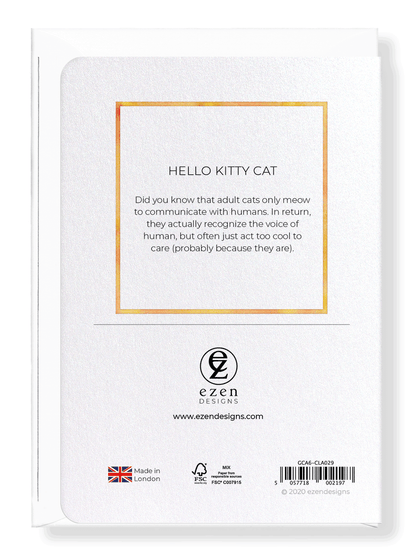 Ezen Designs - Hello kitty cat - Greeting Card - Back