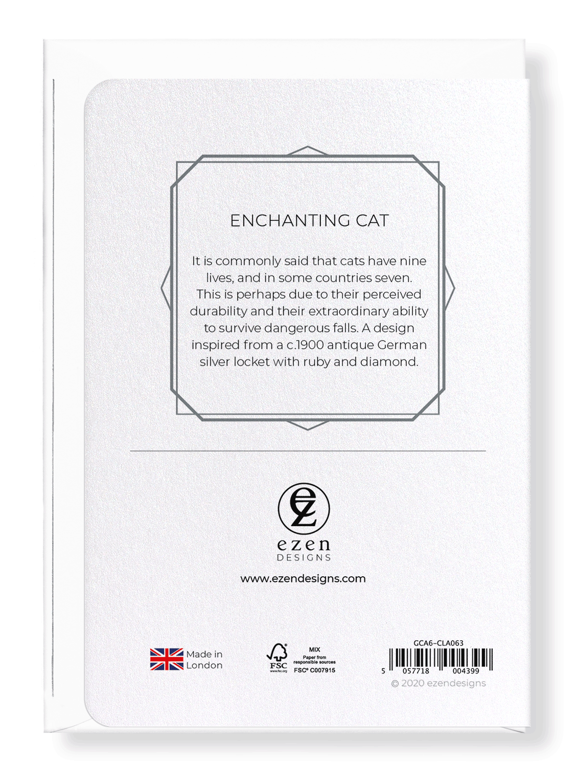 Ezen Designs - Enchanting cat - Greeting Card - Back