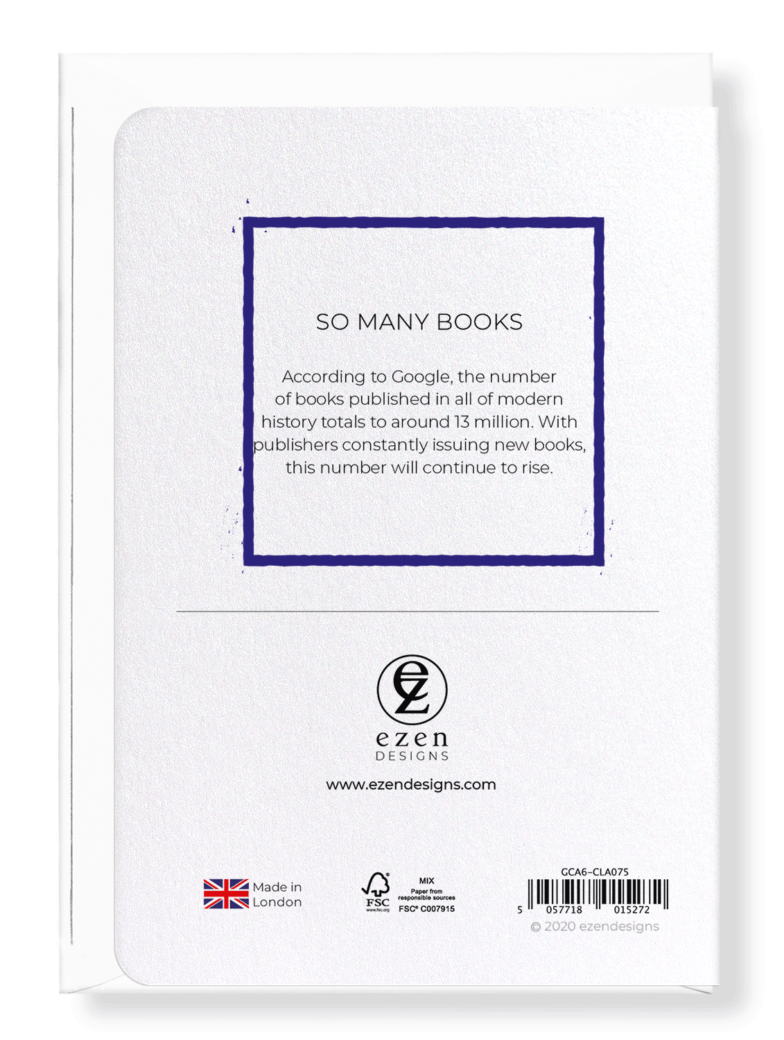 Ezen Designs - So many books - Greeting Card - Back