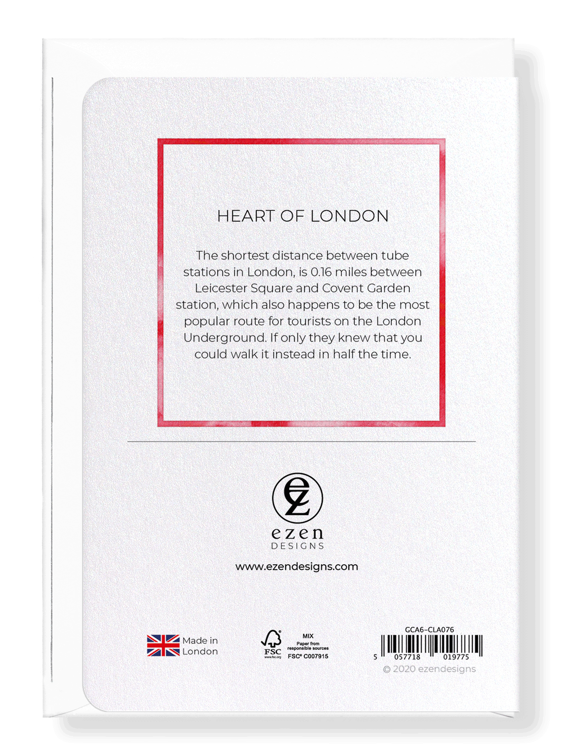 Ezen Designs - Heart of london - Greeting Card - Back