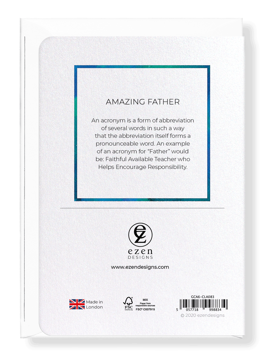 Ezen Designs - Amazing father - Greeting Card - Back