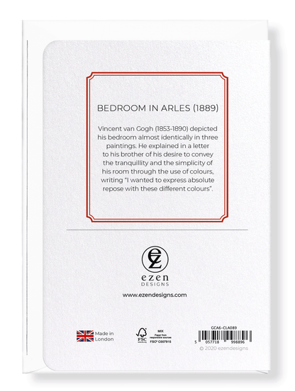 Ezen Designs - Bedroom in arles (1889) - Greeting Card - Back