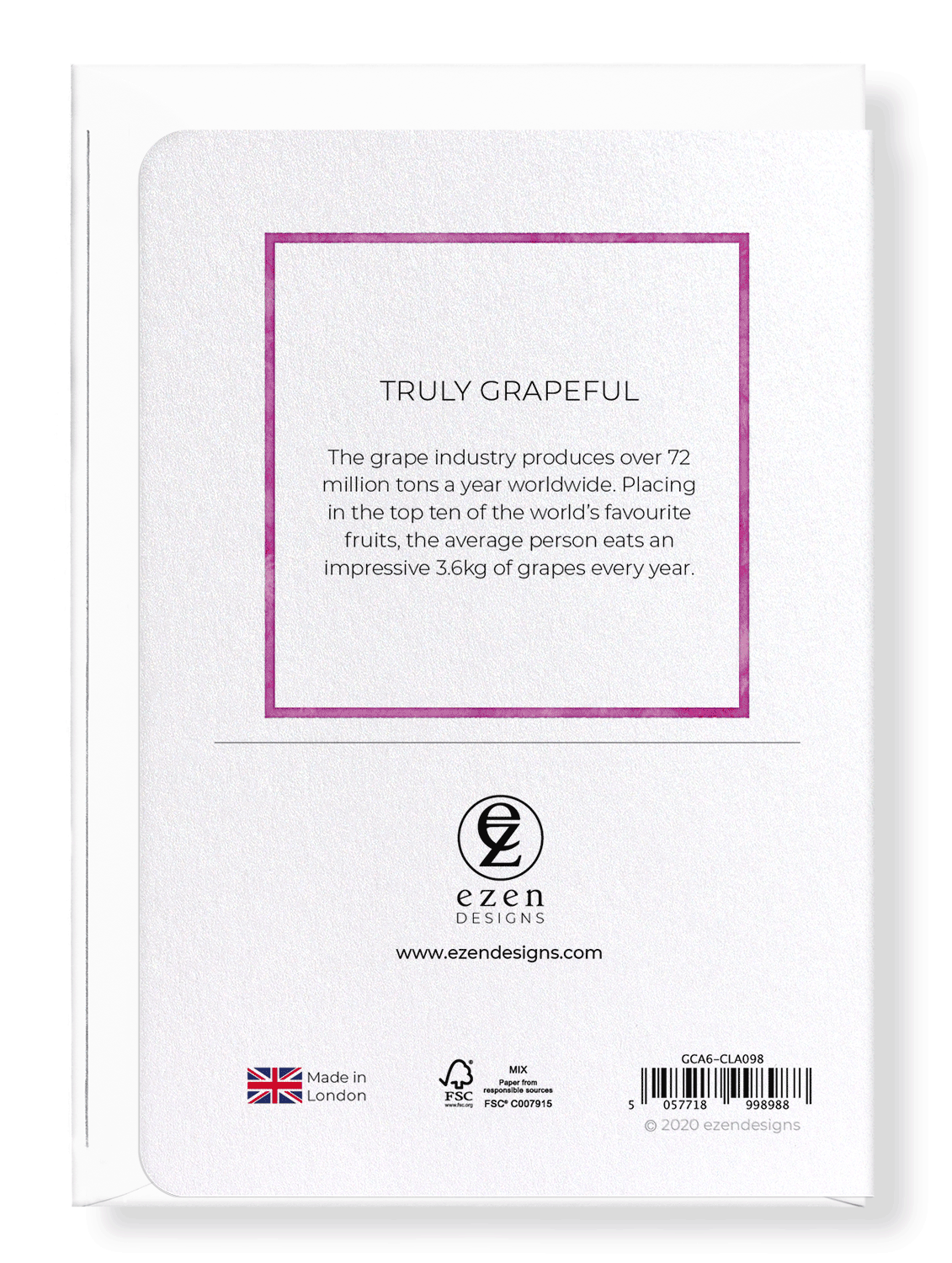 Ezen Designs - Truly grapeful - Greeting Card - Back