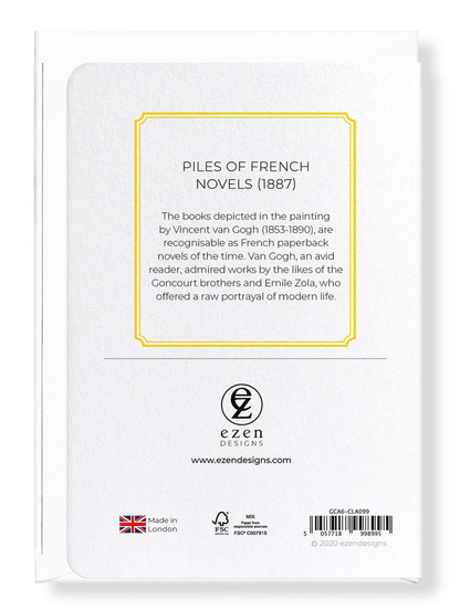 Ezen Designs - Piles of french novels (1887) - Greeting Card - Back