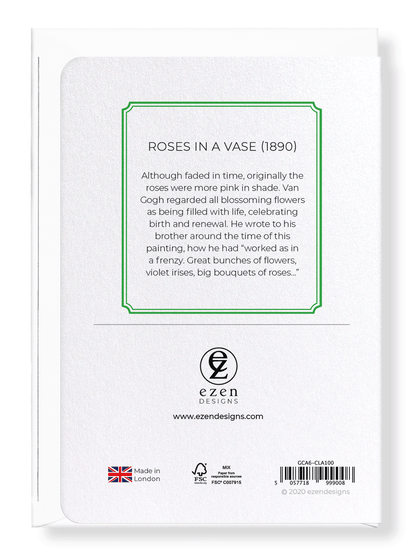 Ezen Designs - Roses in a vase (1890) - Greeting Card - Back