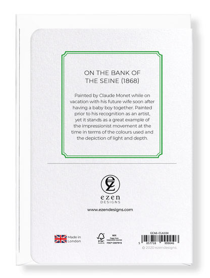 Ezen Designs - On the bank of the seine (1868) - Greeting Card - Back