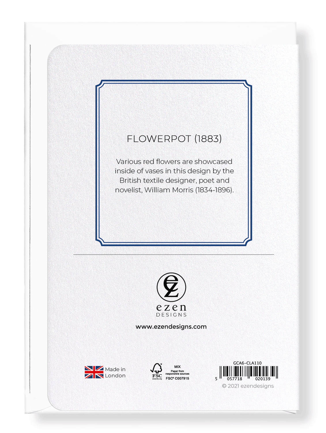 Ezen Designs - Flowerpot (1883) - Greeting Card - Back