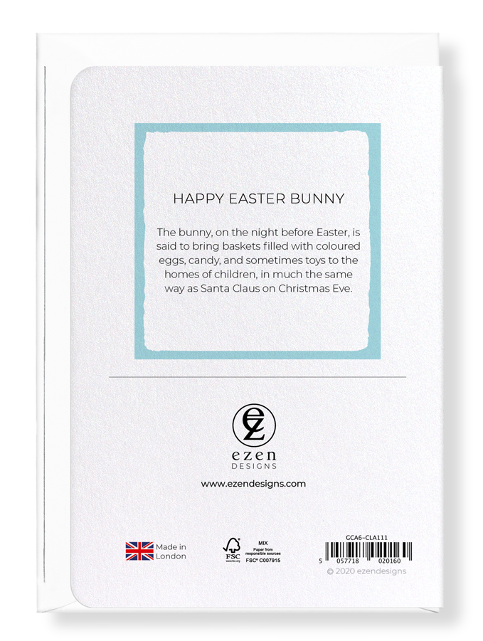 Ezen Designs - Happy easter bunny - Greeting Card - Back