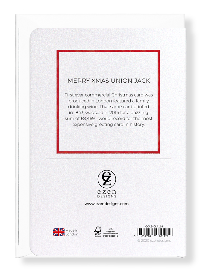 Ezen Designs - Merry xmas union jack - Greeting Card - Back