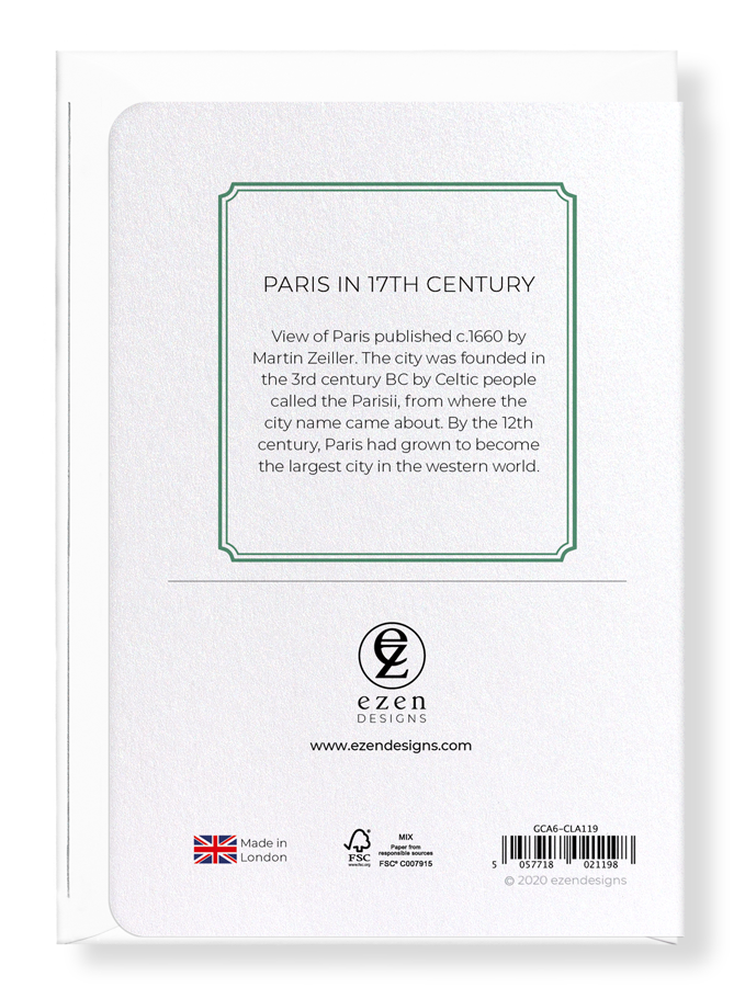 Ezen Designs - Paris in 17th century - Greeting Card - Back