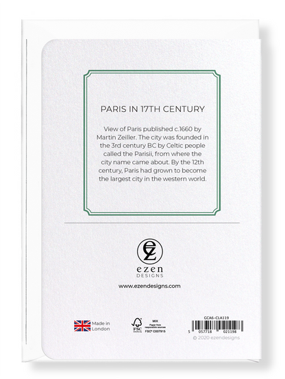 Ezen Designs - Paris in 17th century - Greeting Card - Back