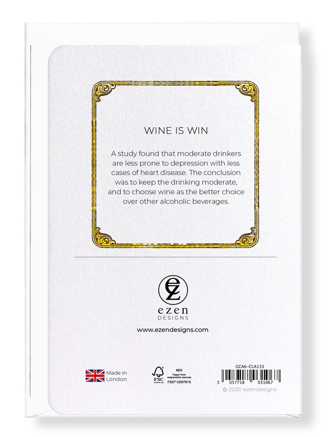 Ezen Designs - Wine is win - Greeting Card - Back