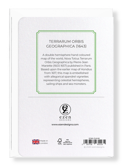 Ezen Designs - Terrarum orbis geographica (1643) - Greeting Card - Back