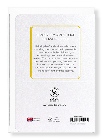 Ezen Designs - Jerusalem artichoke flowers (1880) - Greeting Card - Back