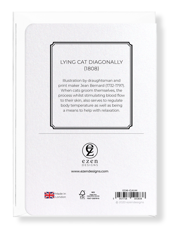 Ezen Designs - Lying cat diagonally (1808) - Greeting Card - Back