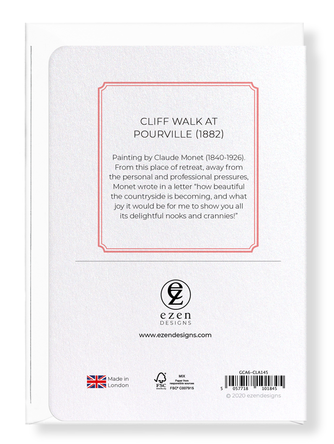 Ezen Designs - Cliff walk at pourville (1882) - Greeting Card - Back