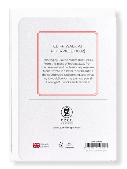Ezen Designs - Cliff walk at pourville (1882) - Greeting Card - Back