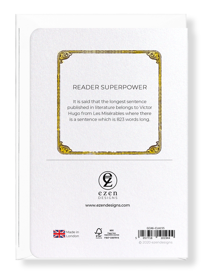 Ezen Designs - Reader superpower - Greeting Card - Back