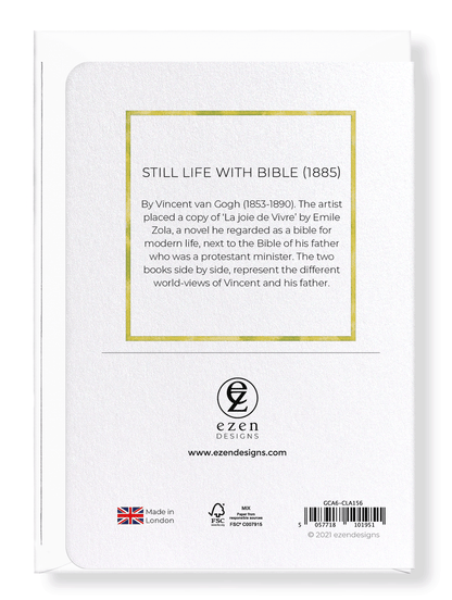 Ezen Designs - Still life with bible (1885) - Greeting Card - Back