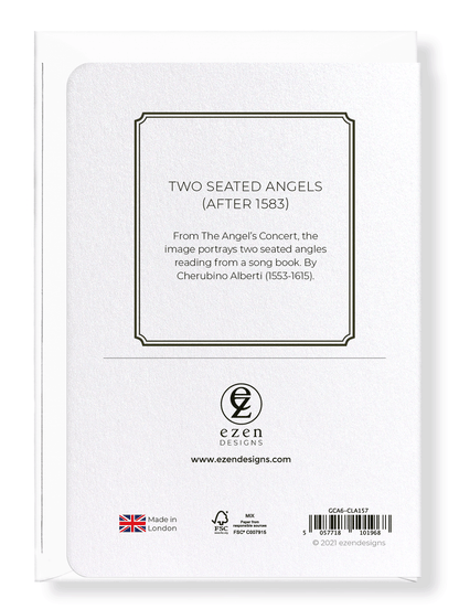 Ezen Designs - Two seated angels (after 1583) - Greeting Card - Back