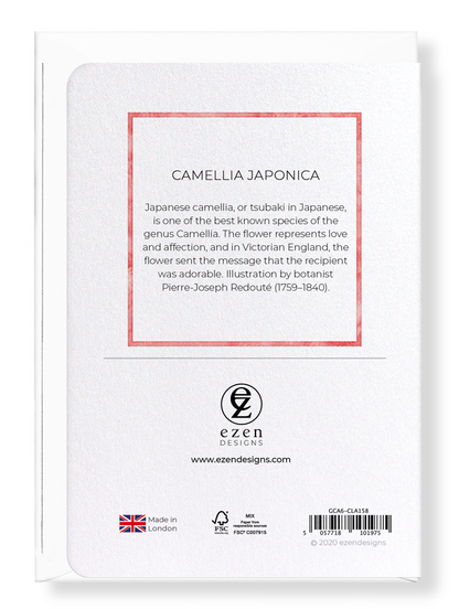 Ezen Designs - Camellia japonica - Greeting Card - Back