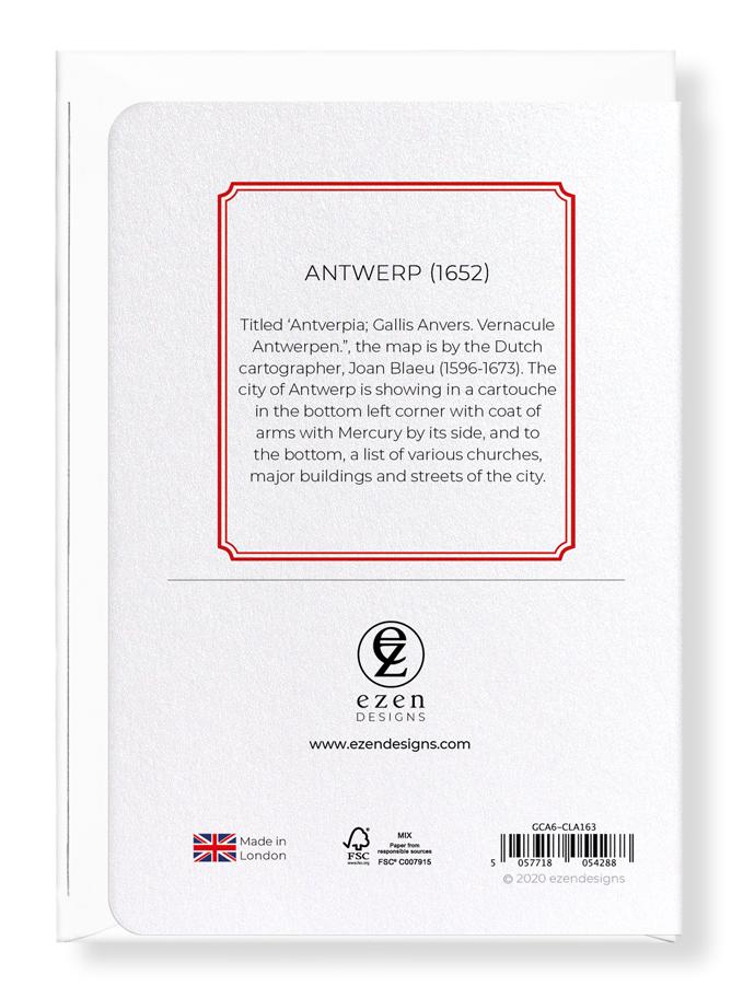 Ezen Designs - Antwerp (1652) - Greeting Card - Back