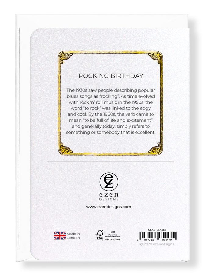 Ezen Designs - Rocking birthday - Greeting Card - Back
