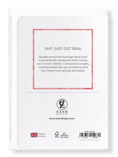 Ezen Designs - Shit just got real - Greeting Card - Back
