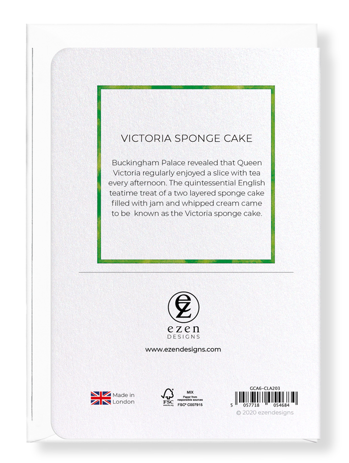 Ezen Designs - Victoria sponge cake - Greeting Card - Back